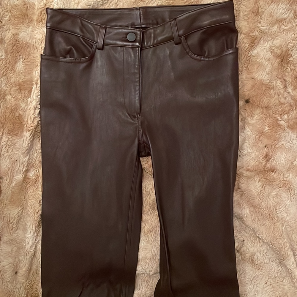 Alexander wang lamb skin leather pants burgundy size 6 brand new - Picture 3 of 7